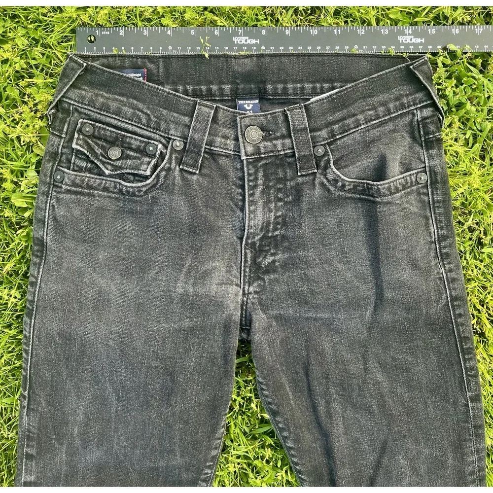 True Religion Denim Ricky Flap Straight Leg Jeans‎ Black USA Made Men's 31 X 26